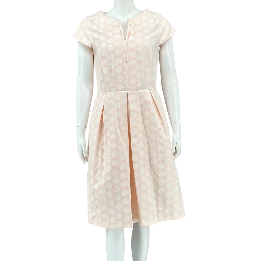 Helene Berman Dress Womens 10 Pink Polka Dots Fit & Flare Pockets Cotton England